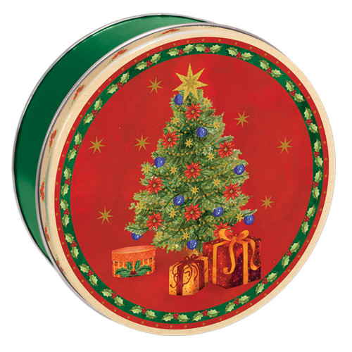 Holiday Traditions Round Tin Container Size 115 9 7/8" x 1 15/16" (20 pack)