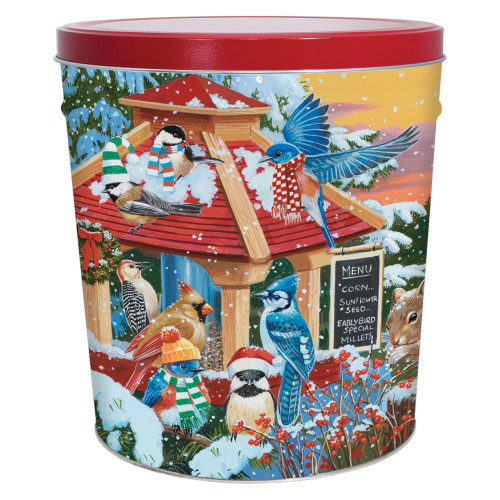 Feathered Friends Popcorn Tin Container Size 25T (3.5 gal) 10 1/4" x 11 1/2" (6 pack)