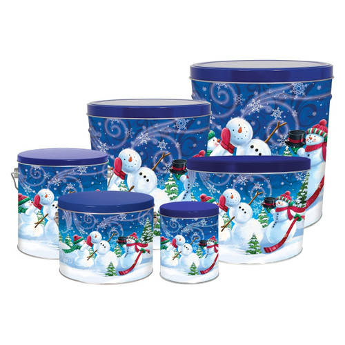Feeling Frosty Tall Round Tin Container with Handle Size 5S (1/2 gal) 6 11/16" x 5 1/4" (12 pack)