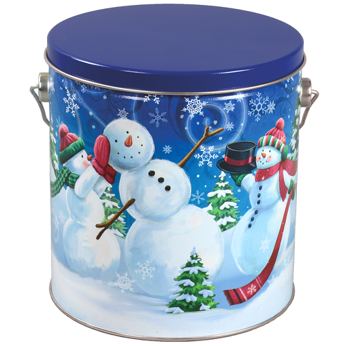 Feeling Frosty Tall Round Tin Container with Handle Size 8S (1 gal) 6 11/16" x 7 1/4" (12 pack)