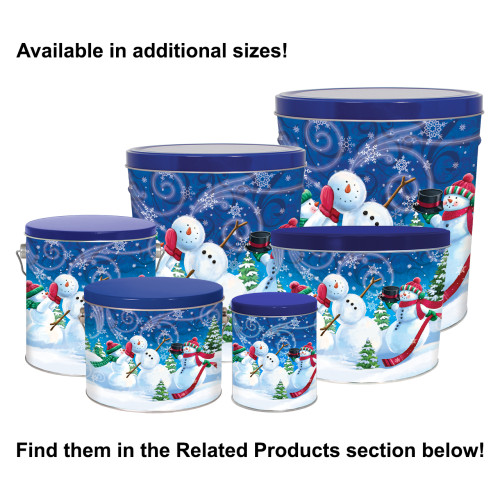 Feeling Frosty Popcorn Tin Container Size 25T (3.5 gal) 10 1/4" x 11 1/2" (6 pack)