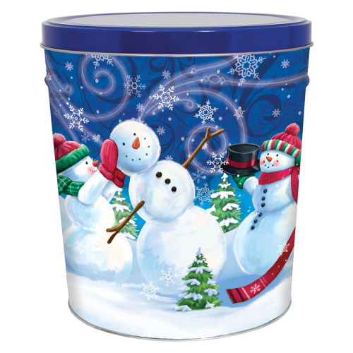 Feeling Frosty Popcorn Tin Container with Handles Size 50T (6.5 gal) 12 1/4" x 14 1/8" (5 pack)