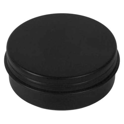 1 7/8" x 11/16" Diameter (.83 oz.) Screw Top Black Seamless Aluminum Tin Container (1710 pack)