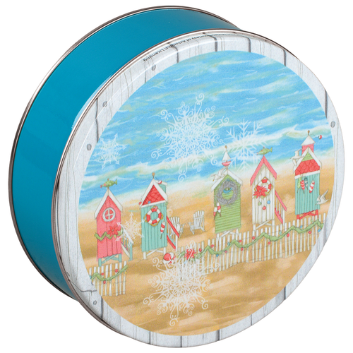Seaside Christmas  Round Tin Container