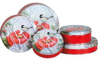 Chickadee with Mitten Tins