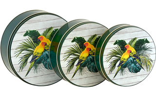 Parrot-Dise Tins