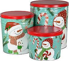 Peppermint Snowmen Tins