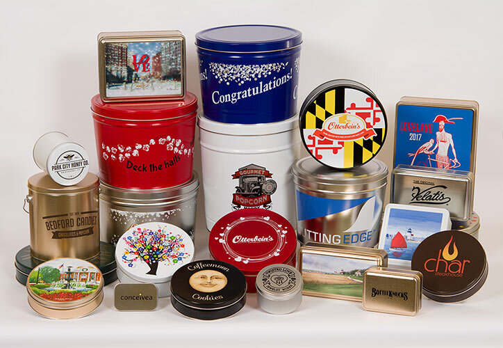 Tin containers custom printed by Atlantic Can