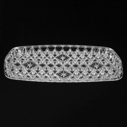 Maryland Plastics, Inc. Cut Crystal Rectangle Tray with Handle 1ct