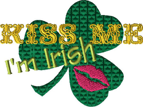 St. Patrick's Day - Kiss Me Embroidery Design