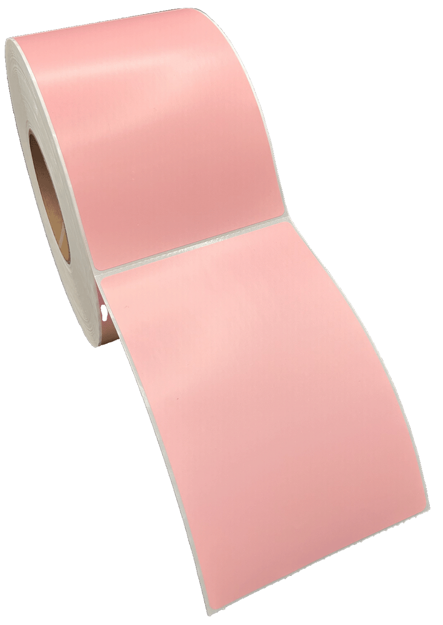 4" X 6", Pink(PMS 182) Direct Thermal 3" core 8"OD