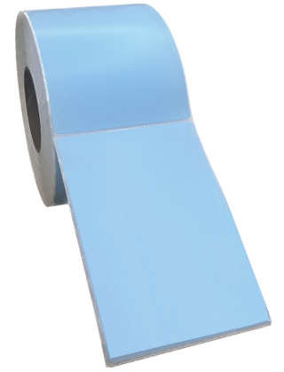 4" X 6" Blue (PMS 290)Direct Thermal 3" core 8"OD