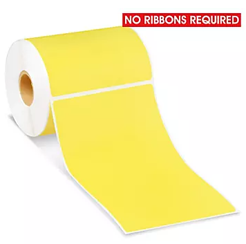 3.75" x 6.50" Direct Thermal 1" Core 5" OD Label - Yellow