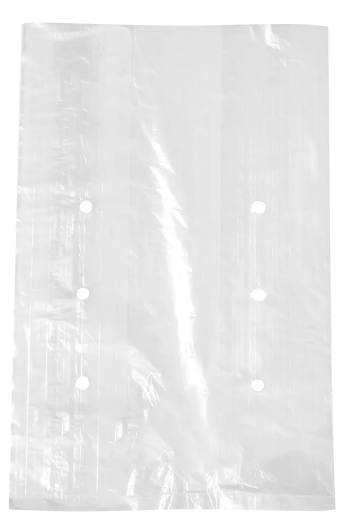 12" X 6 X 24", 1 MIL LDPE, (FDA) SIDE GUSSET,  CLEAR POLY BAG WITH VENT HOLES, PACKED 1,000/CASE, PRICE PER CASE