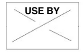 GX2216 (WHITE), Printed 'USE BY', Black, Center Print (Shelf Adhesive), 1000 Labels/Roll