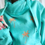 Palms Mint and Coral Hoodie
