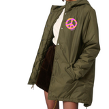 Sunday & Soul Soul Style Olive Green Parka Jacket (with Back Print)