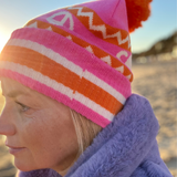 Ski Sunday Pink & Orange Bobble Hat