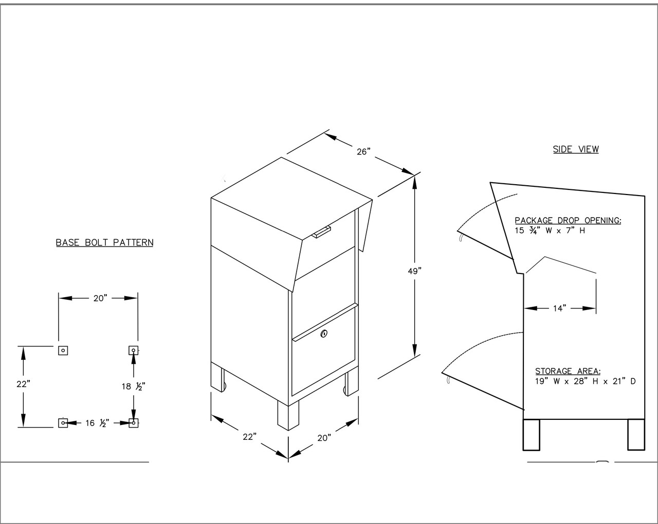 Courier Drop Box Secure Package Drop Box for Amazon or Mail order