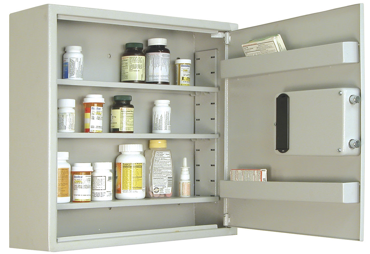 AdirMed Large Locking Medicine Cabinet Organizer, Safe for