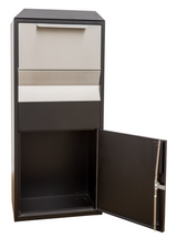 Extra Large Free Standing Parcel Drop Box package receptacle door open