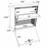 Detailed dimensions Residential Locking Mailbox