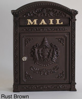 Victorian Wall Mounted Letter Mailbox Rust Bronze 