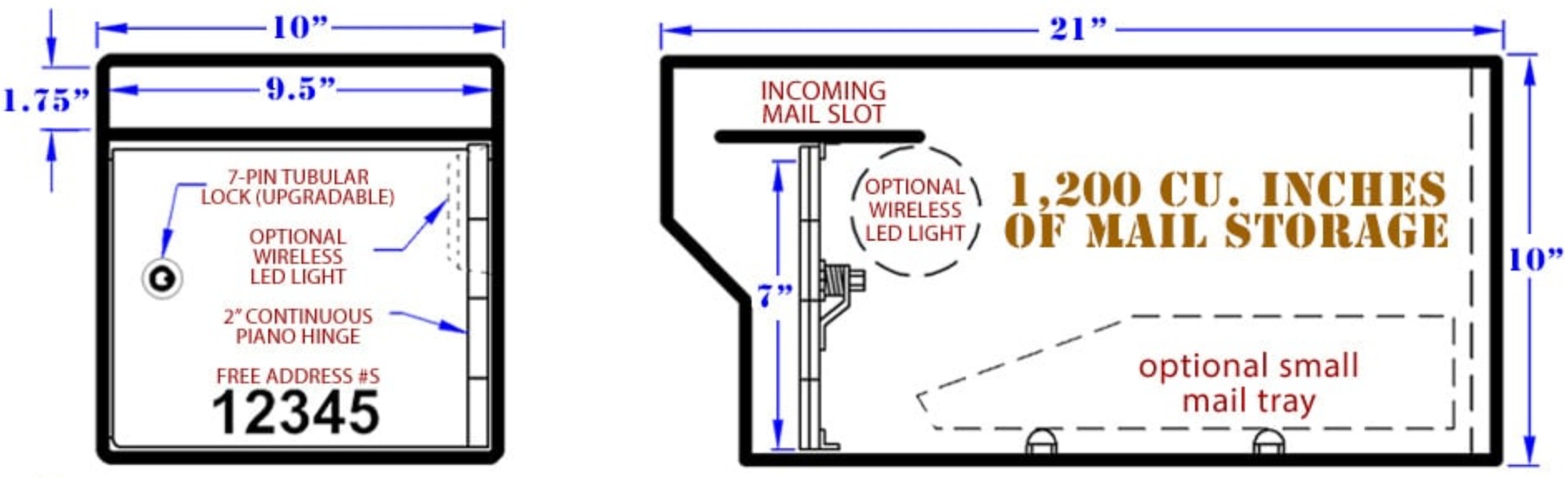 Heavy Duty Locking Mailbox Standard - Column Locking Mailboxes