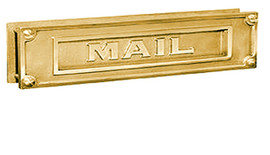 Embossed Brass Door Mail Slot