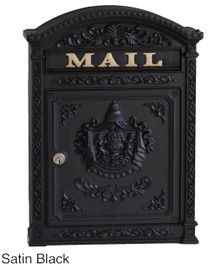 Victorian Wall Mounted Letter Mailbox Black 