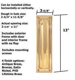 Vertical door mail drop slot