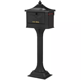 Victorian Locking Mailbox with Surface Mount Post Victorian Locking Mailbox with Surface Mount Post