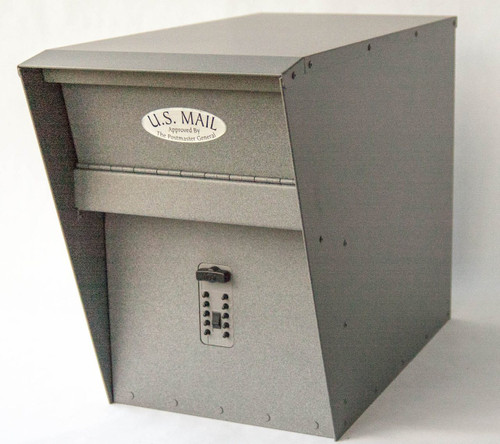 Stone Gray Locking Mailbox with Combination Lock option