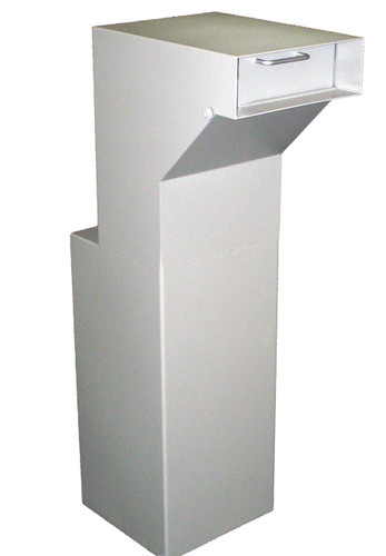 Floor Mounted High Security Through the Wall Custom Deposit Drop Box with Hopper Drop Door