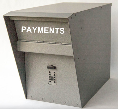 Vinyl lettering Payment Drop Box with Hopper Secure Drop Door