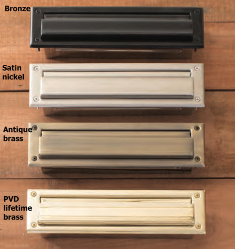 Brass Vertical Door Mail Slot - Locking Security Mailbox