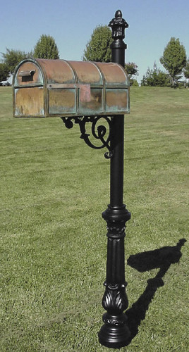 Brass Lockable Mailbox with Post