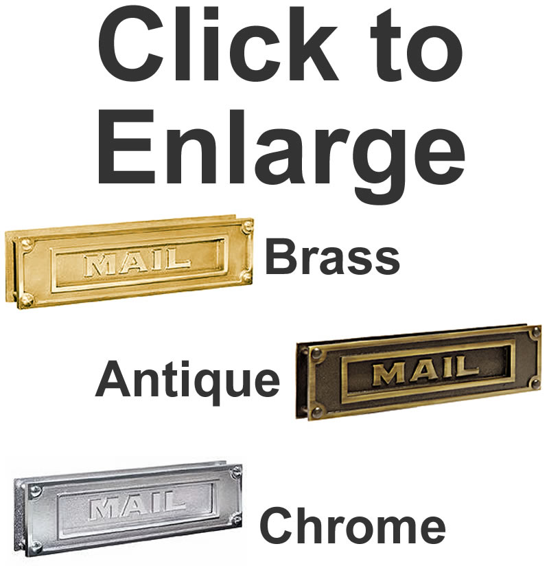 Embossed Brass Door Mail Slot Mail Slots Residential and Commercial