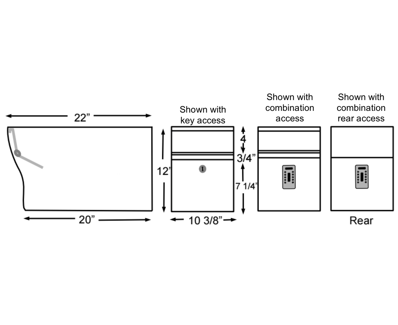 Locking Mailbox with Optional Combination Mechanical Lock Curbside Secure Locking Mailboxes