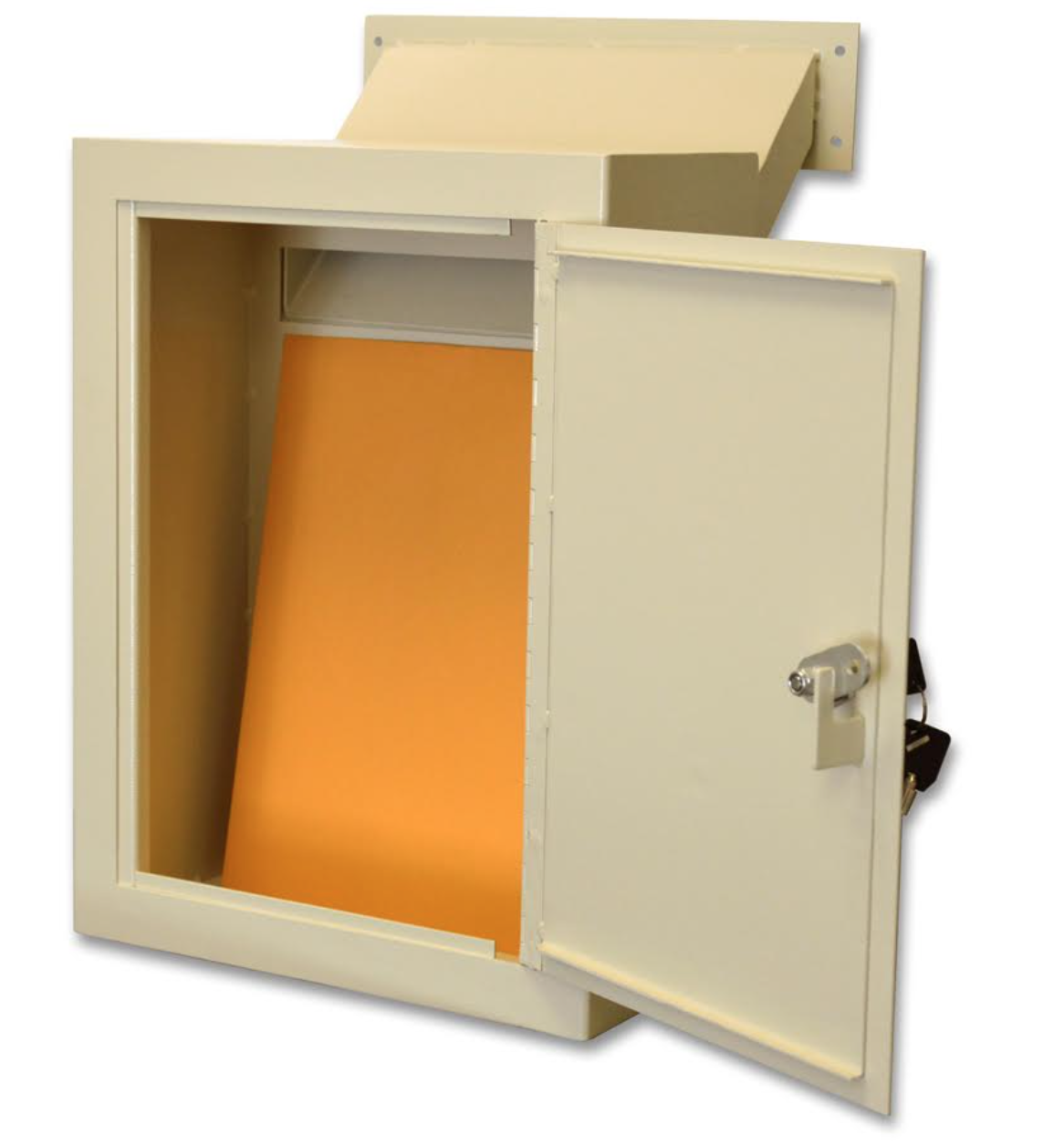 Through Wall Adjustable Chute Drop Box Locking Security Mailbox