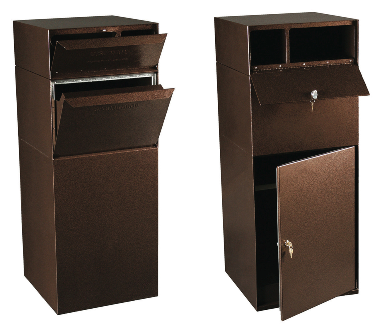 Mailbox for Packages with Separate US Mail Receptacle Locking