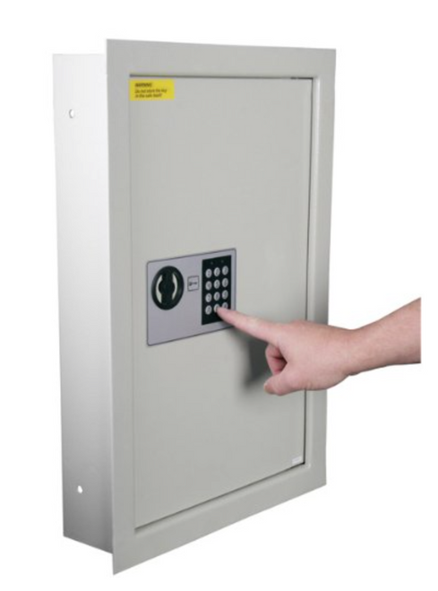 Digital Key Pad Wall Safe with Shelves - Locking Security Mailbox