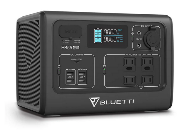 BLUETTI EB55 Portable Power Station - 700W 537Wh , off grid supply