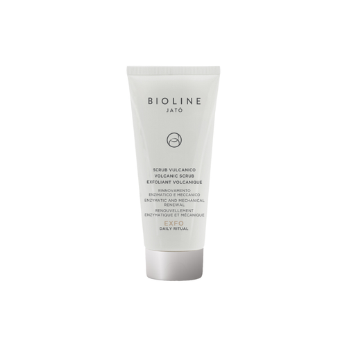 Bioline Jatò Daily Ritual Volcanic Scrub 100ml facial exfoliator with papaya enzyme for normal to dry, rough, dehydrated and thickened skin, available from About Face Camden NSW.