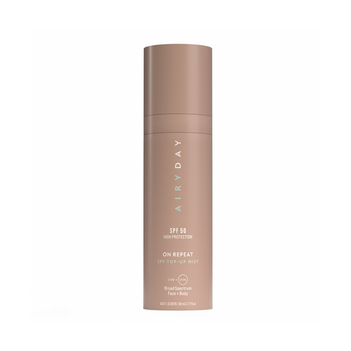 Airyday On Repeat SPF50 Top-Up Mist for refreshing and topping up sunscreen protection throughout the day