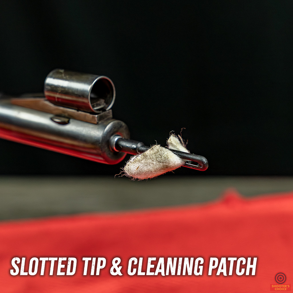 Detailed lifestyle image Shooter's Choice .22 cal Rifle Cleaning Kit, slotted tip and patch