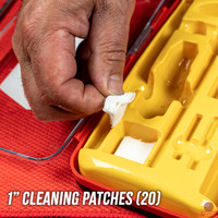 Detailed lifestyle image Shooter's Choice .22 cal Rifle Cleaning Kit, patches