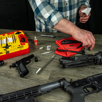 Lifestyle image of  Shooter's Choice Universal Gun Cleaning Kit in use