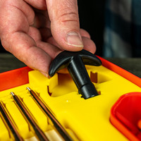 Lifestyle image of  Shooter's Choice Universal Gun Cleaning Kit fixed handle in use
