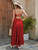 Women's Red Satin Maxi Dress 